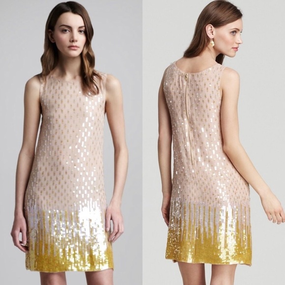 Alice + Olivia Camille Silk Sequin Dress Sz 0 - Picture 1 of 6